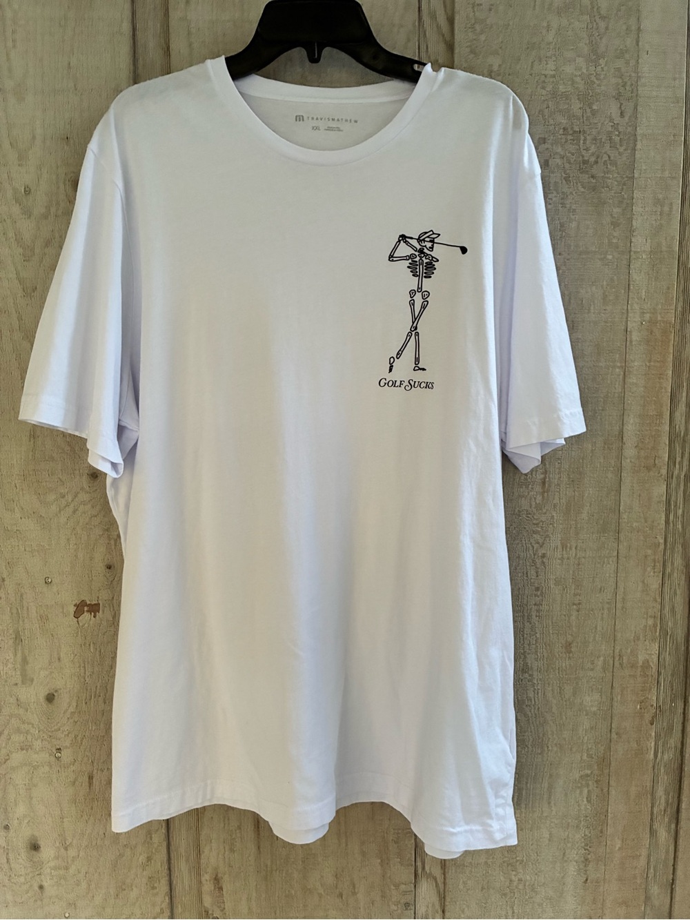 Travis Mathew White Short-Sleeve Graphic Tee - Skeleton Golfer